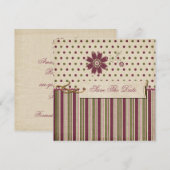 Fun Cute Stripes Stip Save the Date (Voorkant / Achterkant)