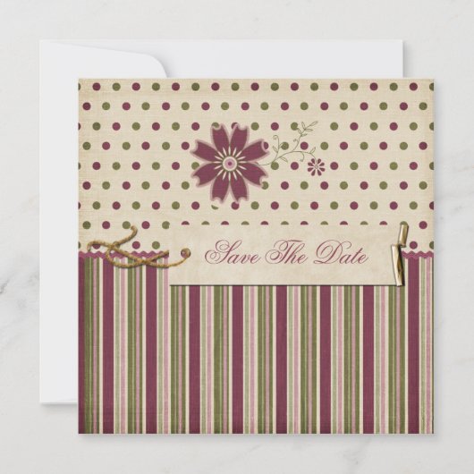 Fun Cute Stripes Stip Save the Date (Voorkant)