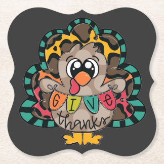Fun cute turkey shirt kartonnen onderzetters