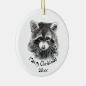 Fun Cute Waterverf Raccoon Animal Natuur Fun Cera Keramisch Ornament (Rechts)