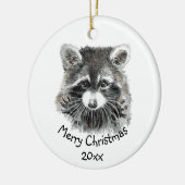 Fun Cute Waterverf Raccoon Animal Natuur Fun Cera Keramisch Ornament (Links)