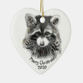 Fun Cute Waterverf Raccoon Animal Natuur Fun Keramisch Ornament (Rechts)