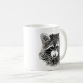 Fun Cute Waterverf Raccoon Cheerful Inspirerend Koffiemok (Voorkant rechts)