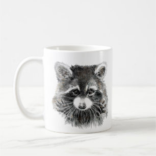 Fun Cute Waterverf Raccoon Cheerful Inspirerend Koffiemok