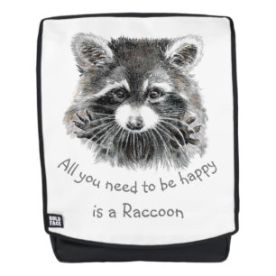 Fun Cute Waterverf Raccoon Cheerful Inspirerend Rugtassen