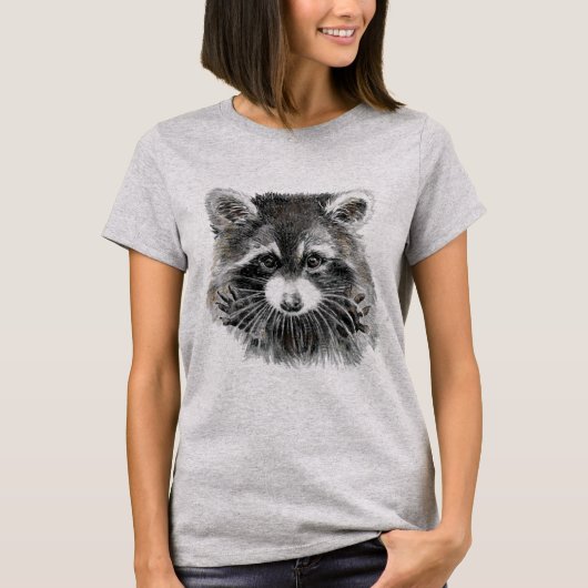 Fun Cute Waterverf Raccoon Jazz Hands Humor T-shirt (Voorkant)