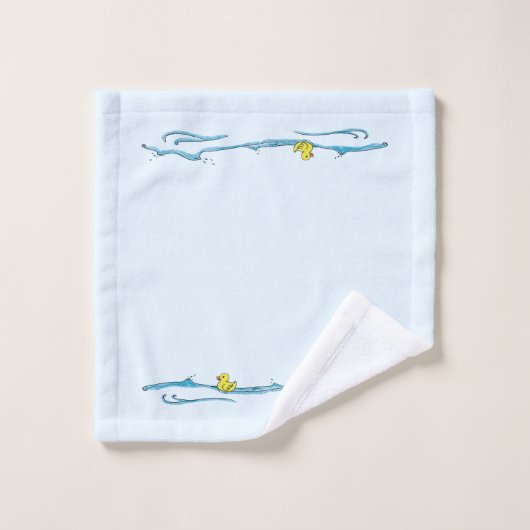 Fun Cute Whimsical Rubber Duck Bad Handdoek (Wasdoekje)