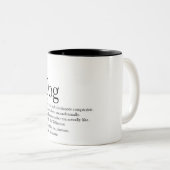 Fun Cute World's Best Ever Definition Quote Tweekleurige Koffiemok (Voorkant rechts)