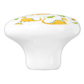 Fun Cute Yellow en Green Dinosaurs Keramische Knop (Zijkant)