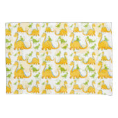 Fun Cute Yellow en Green Dinosaurs Kussensloop (Voorkant)