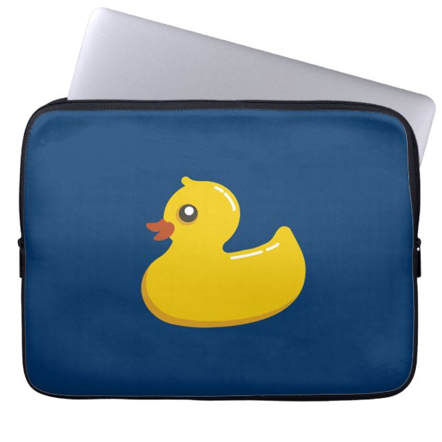 Fun Cute Yellow Rubber Ducky Laptop Sleeve (Voorkant)
