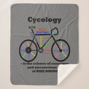 Fun Cycology Biking Bike Riding Definition Humor Sherpa Deken