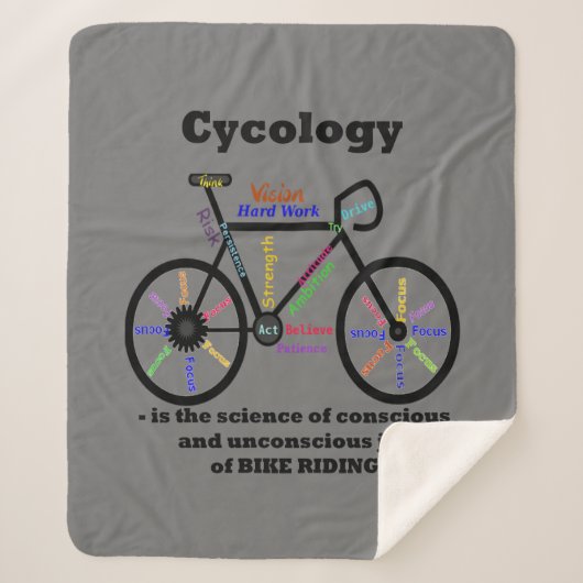 Fun Cycology Biking Bike Riding Definition Humor Sherpa Deken (Voorkant)