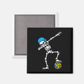 Fun Dab dabbing skelet Waterpolo Halloween zwemmen Magneet (Voorkant / Achterkant)
