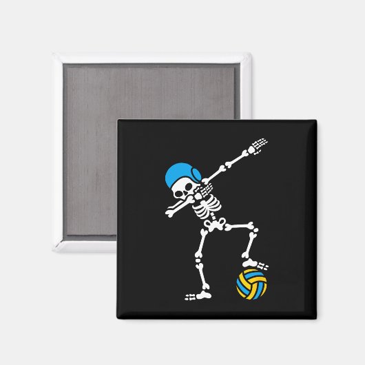 Fun Dab dabbing skelet Waterpolo Halloween zwemmen Magneet (Voorkant / Achterkant)