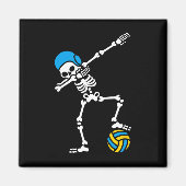 Fun Dab dabbing skelet Waterpolo Halloween zwemmen Magneet (Voorkant)