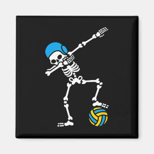 Fun Dab dabbing skelet Waterpolo Halloween zwemmen Magneet
