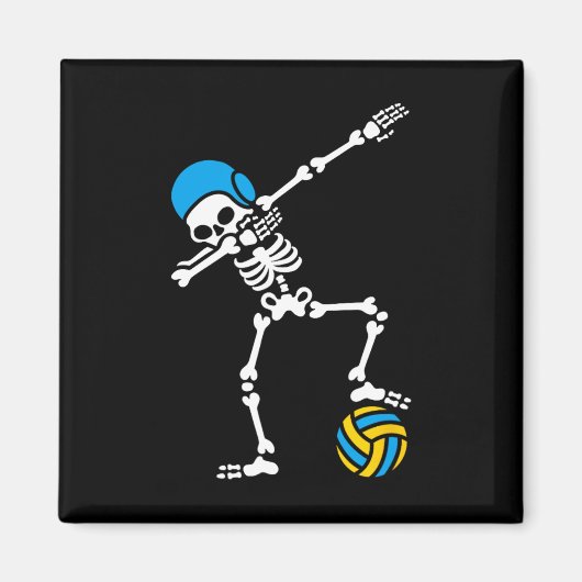 Fun Dab dabbing skelet Waterpolo Halloween zwemmen Magneet (Voorkant)