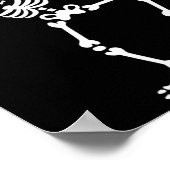 Fun Dab dabbing skelet Waterpolo Halloween zwemmen Poster (Hoek)