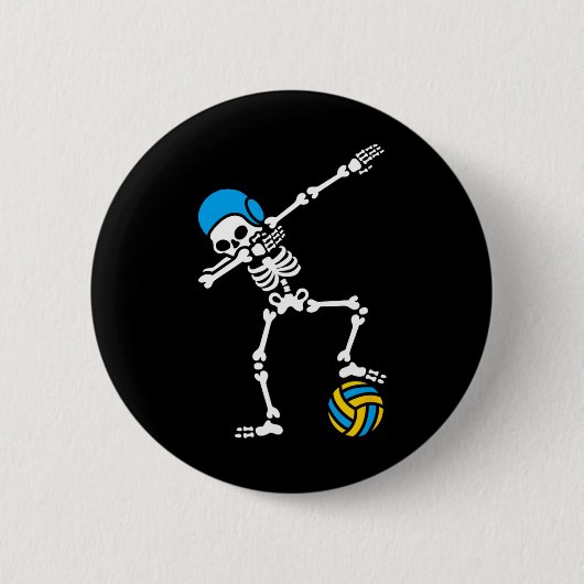 Fun Dab dabbing skelet Waterpolo Halloween zwemmen Ronde Button 5,7 Cm (Voorkant)