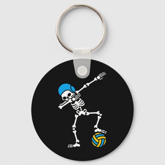 Fun Dab dabbing skelet Waterpolo Halloween zwemmen Sleutelhanger (Voorkant)