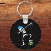 Fun Dab dabbing skelet Waterpolo Halloween zwemmen Sleutelhanger (Voorkant)