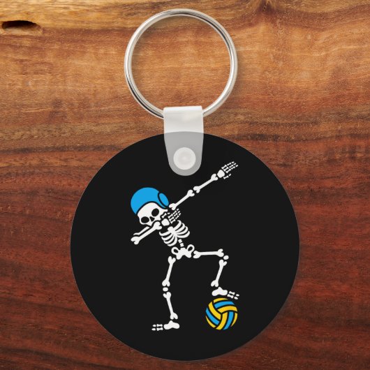 Fun Dab dabbing skelet Waterpolo Halloween zwemmen Sleutelhanger (Voorkant)