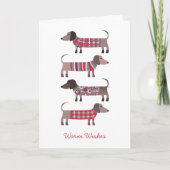 Fun Dachshund Dog Feestdagen Kaart (Voorkant)