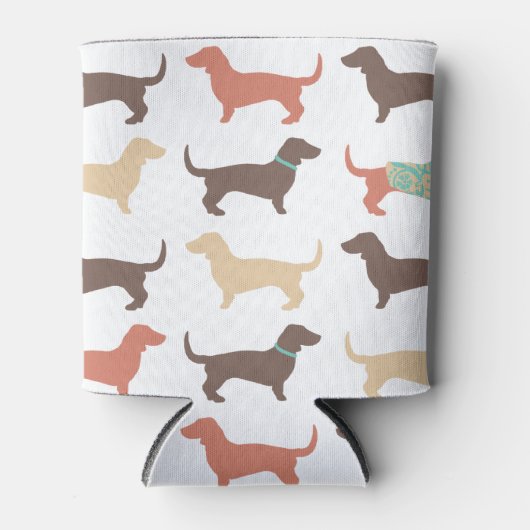 Fun Dachshund Dog Pattern Blikjeskoeler (Voorkant)