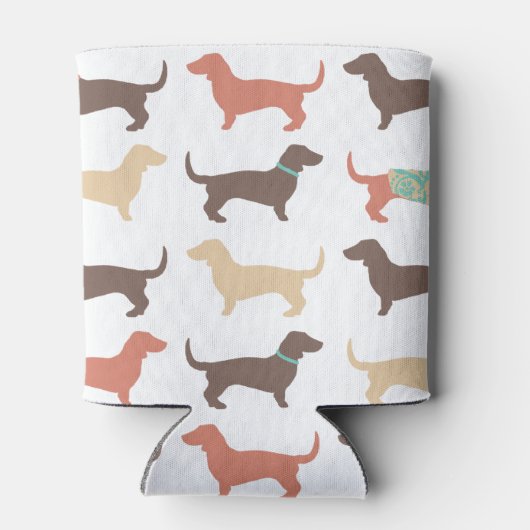 Fun Dachshund Dog Pattern Blikjeskoeler (Achterkant)