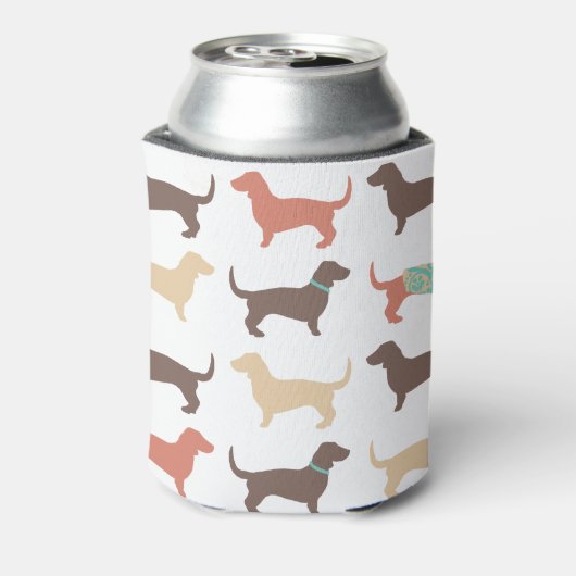 Fun Dachshund Dog Pattern Blikjeskoeler (Blikje Achterkant)