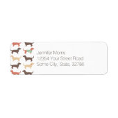 Fun Dachshund Dog Pattern Etiket (Voorkant)