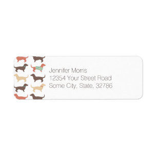 Fun Dachshund Dog Pattern Etiket
