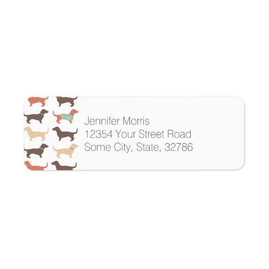 Fun Dachshund Dog Pattern Etiket (Voorkant)