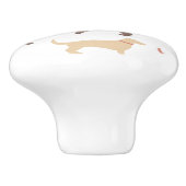 Fun Dachshund Dog Pattern Keramische Knop (Zijkant)