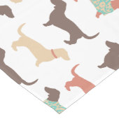 Fun Dachshund Dog Pattern Lange Tafelloper (Hoek)