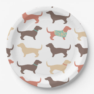 Fun Dachshund Dog Pattern Papieren Bordje