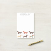 Fun Dachshund Dog Pattern Post-it® Notes (Op bureau)
