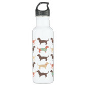 Fun Dachshund Dog Pattern Waterfles (Voorkant)