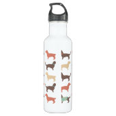 Fun Dachshund Dog Pattern Waterfles (Achterkant)