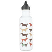 Fun Dachshund Dog Pattern Waterfles (Rechts)