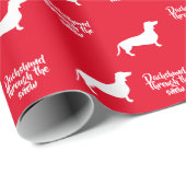 Fun Dachshund Through the Snow Cadeaupapier (Rol Hoek)