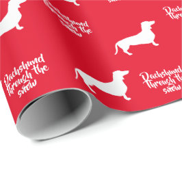 Fun Dachshund Through the Snow Cadeaupapier