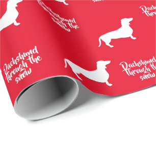 Fun Dachshund Through the Snow Cadeaupapier