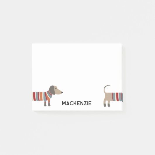 Fun Dachshund Wiener Dog Personalized Post-it® Notes (Voorkant)