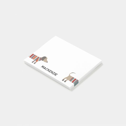 Fun Dachshund Wiener Dog Personalized Post-it® Notes (Schuin)