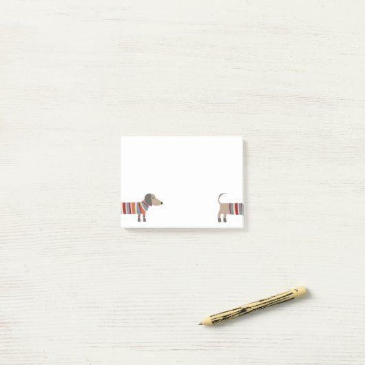 Fun Dachshund Wiener Dog Post-it® Notes (Op bureau)