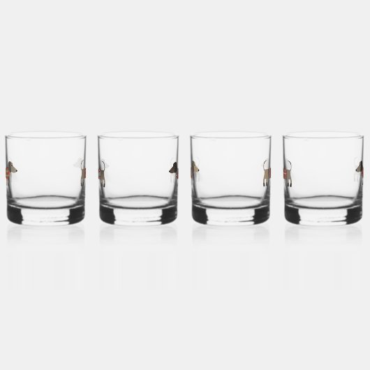 Fun Dachshund Wiener Worst Hond Gepersonaliseerde Whisky Glas (Links)