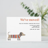 Fun Dachsund Dog Moving Announcement Aankondiging (Staand voorkant)