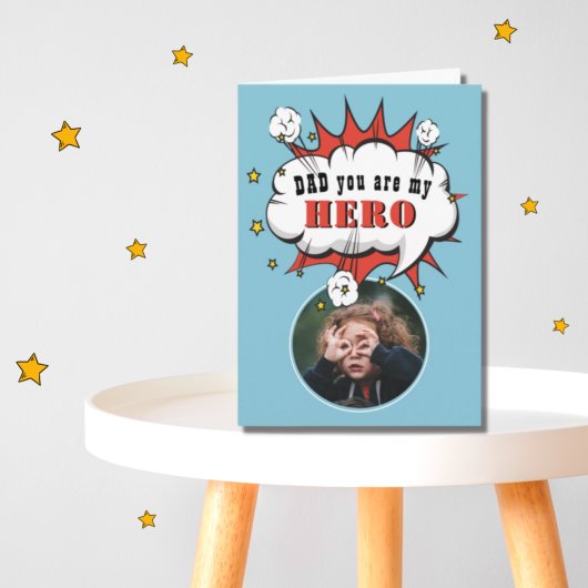 Fun Dad Hero Superheld Speech Bubble Fathers day Kaart